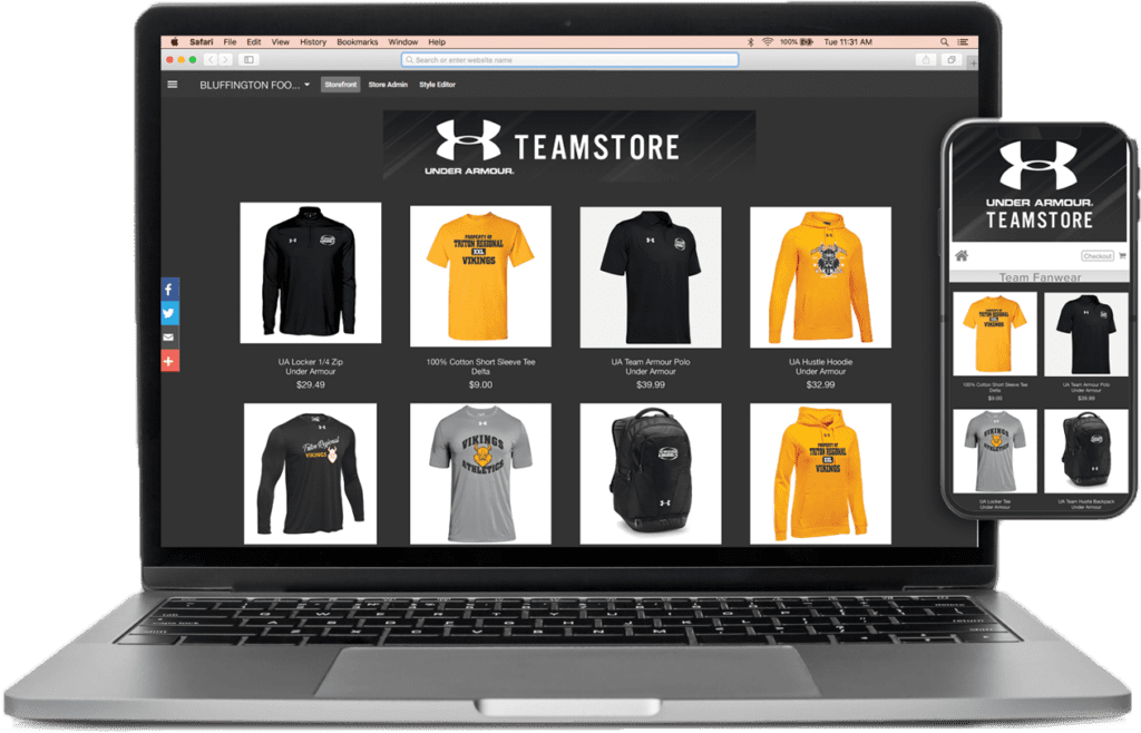 ARES Sportswear provides online team stores for custom apparel campaigns