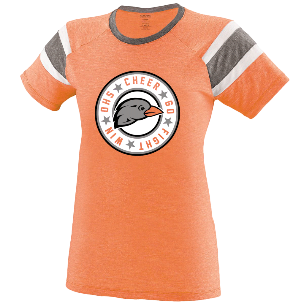 Augusta Cheer T-Shirts Orange White Ravens Cheer