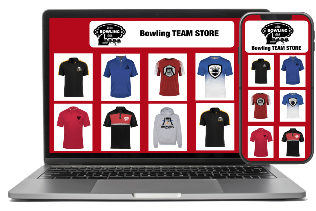 Team store filled with custom bowling apparel