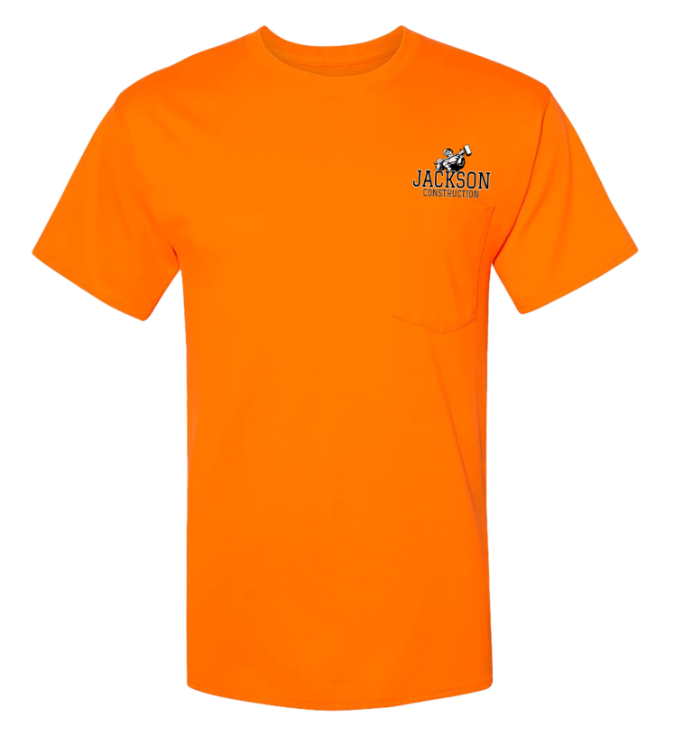 Orange polyester short sleeve t-shirt