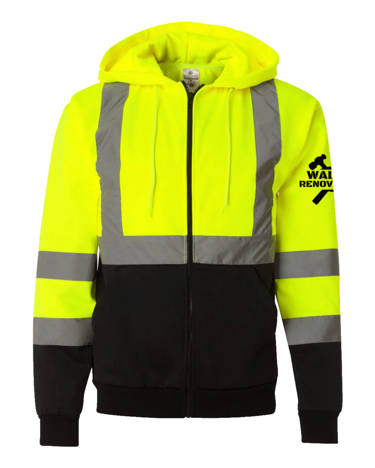 Yellow and black with reflective stripes Reflected-Safety-Hoodies-and-Sweatshirts