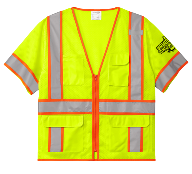 Cornerstone ANSI Workwear Yellow with Orange Lined Reflective Stripes