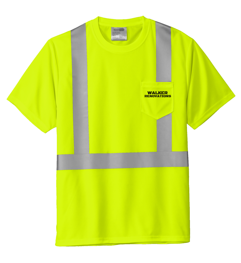 Short Sleeve Yellow Safety Shirt with Reflective Strips Workwear