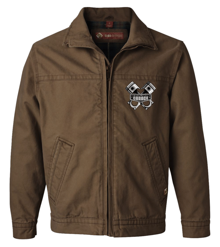 Brown zip up jacket from Dri Duck with collar