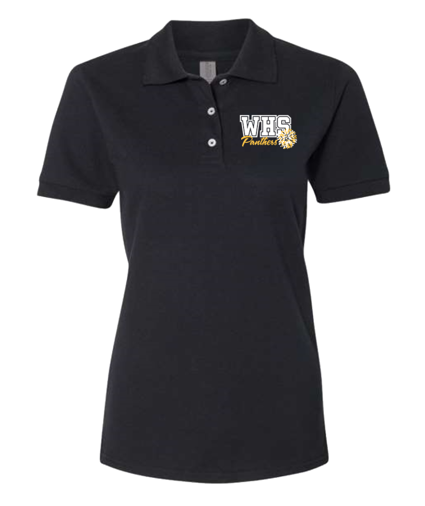 Women's 100% Ringspun Cotton Piqué Sport Shirt - 443W Black Jerzees polo